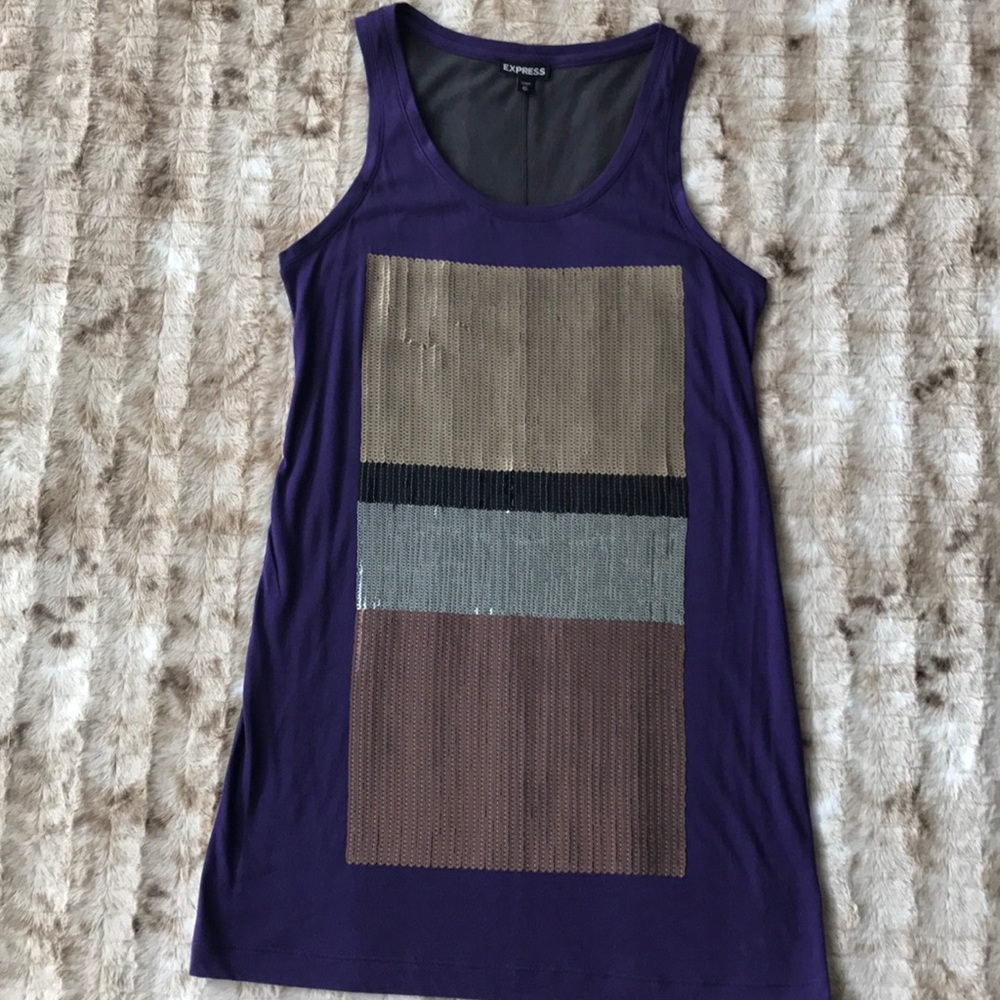 NWOT Express Long Tank Top with Sequins.Size XS.🌸